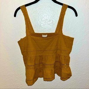 Mustard Yellow Crop Tank Top